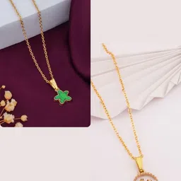 DressBerry Set of 2 Women Gold-Plated Chain With Charms Pendant-image-45