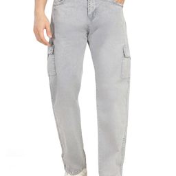 Hence Men Faded Relaxed Straight Leg Straight Fit Easy Wash Cargos Trousers-image-14