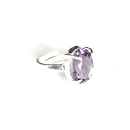 GenZcomplex Silver-Plated Brass Amethyst Finger Ring-image-86