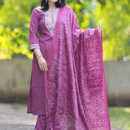 SRILICA Women Embroidered Regular Kurta with Trousers & With Dupatta-picture-52