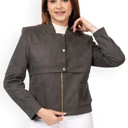 TWENTY ME Suede Bomber Jacket-image-62