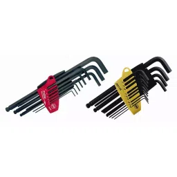 WIHA 22 Piece Ball End Hex L-Key Long Arm - .050? ¯ 3/8? and 1.5 ¯ 10.0mm, 36995-13