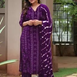 Aaghnya Women Bandhani Printed Kurta with Palazzo & Dupatta-picture-43