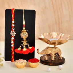 CraftVatika 5-Pcs Rakhi With Diya &Tilak With GreetingCard-image-52
