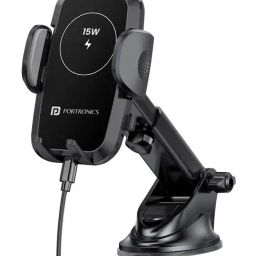 Portronics POR-1767 Charge Clamp 2 Mobile Holder with 15W Wireless Charging (Black)-108