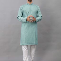 ALMORA Men Ethnic Motifs Embroidered Mirror Work Kurta-picture-44