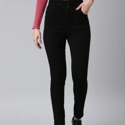 SHOWOFF Black Denim Skinny Fit Mid Rise Jeans-image-33
