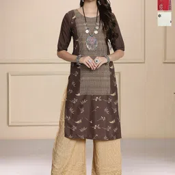 HERE&NOW Selection Of 3 Printed Straight Kurtas-image-60