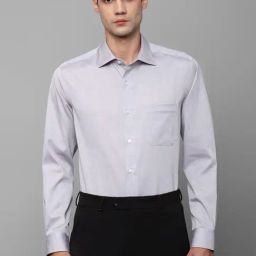 Louis Philippe Permapress Grey Cotton Regular Fit Shirt-picture-14