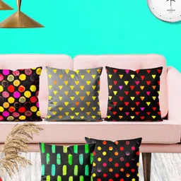 ArtzFolio Multicoloured Set of 5 Square Cushion Covers-82