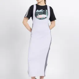 Adidas Originals Purple Striped Shift Full Skirt-image-5