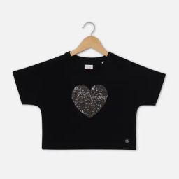 Allen Solly Junior Black Embellished T-Shirt-image-91