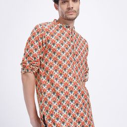 Anouk Rustic Ethnic Motifs Print Roll Up Sleeves Kurta-picture-2