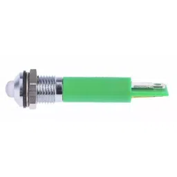 RS PRO Green Panel Mount Indicator 24V AC/DC, Mounting Hole Size 8 mm, Termination Type Solder Tab, IP Rating IP67, Model No 211522 image 3