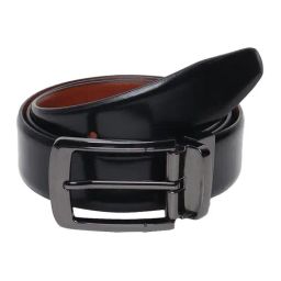 Teakwood Leathers Black & Tan Leather Formal Reversible Belt-image-90