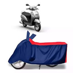 Auto Pearl Two Wheeler Cover with Bag for Suzuki Access 125, Red & Blue-image-24
