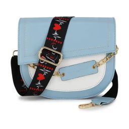 Spice Art Blue Solid Medium Saddle Cross Body Bag-14