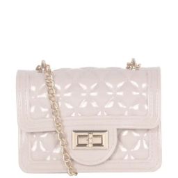 London Rag Dusky Pink Quilted Small Sling Handbag-image-15