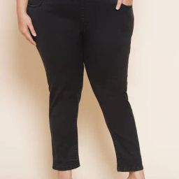 Kiaahvi Plus Size Black Regular Fit Mid Rise Jeans-picture-17