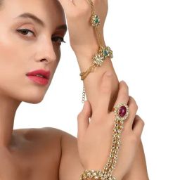 Zaveri Pearls Multicolor Alloy Hand Harness - Set of 2-9