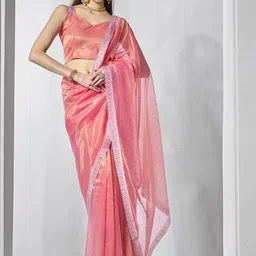 Kalista Embellished Beads and Stones Tissue Ready to Wear Saree-picture-41