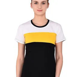 BEYOU FASHION Women Colourblocked Applique Slim Fit T-shirt-image-67