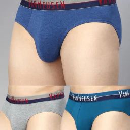 Van Heusen Innerwear Multicolor Cotton Regular Fit Briefs - Pack of 3-image-77