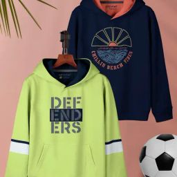 HELLCAT Kids Green & Navy Printed Full Sleeves T-Shirt (Pack Of 2)-image-14