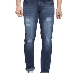 Allen cooper Blue Regular Fit Distressed Jeans-image-64