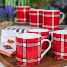 SONAKI Red Bone China Coffee Mugs (220 ml) - Set of 6-image-23