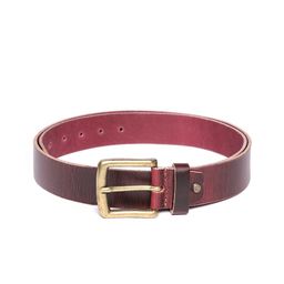 JUNGLER Men Maroon Textured Leather Belt-image-25