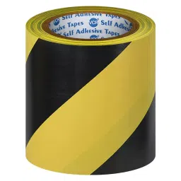 VCR 18 m x 144 mm Waterproof PVC Black & Yellow Floor Marking Tape, 1 Roll Per Pack-picture-37