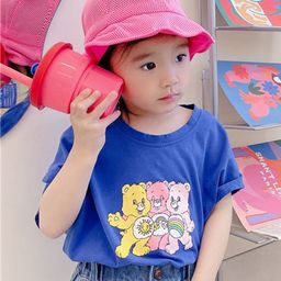 LULU & SKY Girls Graphic Printed Round Neck Raglan Sleeves Cotton Oversized T-shirt-image-66