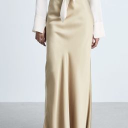 MANGO Flowy Satin Maxi A-Line Skirt-picture-43