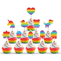 Zyozi Pop Fidget Cup Cake Topper Multicolour - Pack of 10-11
