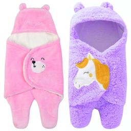 Brandonn Flannel Hooded Wearable Blanket Unicorn Patch Pack of 2 - Pink, Purple-image-52