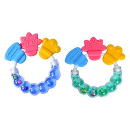 BPA Free Silicone Teether with Rattle Handle - Pack of 2-image-64