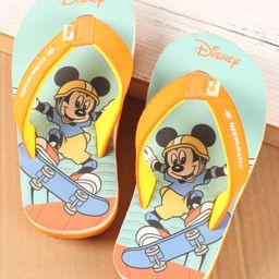 Cute Walk by Babyhug Disney Slip On Flip Flops with Mickey Mouse Print - Orange-image-57