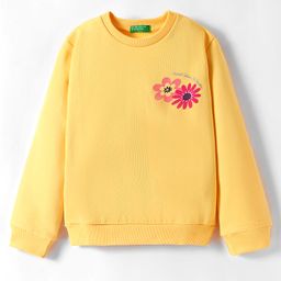 UCB Cotton Knit Full Sleeves Sweatshirt with Floral Print - Yellow-image-61