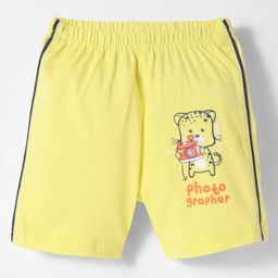 Tango Single Jersey Knit Knee Length Shorts with Kitty Print - Golden-image-49