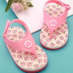 Babyoye Velcro Closure Flip Flops With Fruits Print - Pink-image-41