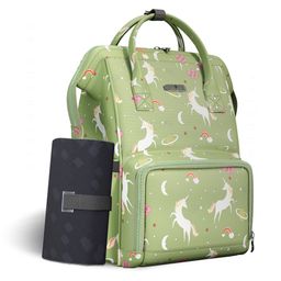 StarAndDaisy baby diaper Bag, Travel with multiple pockets, 26 liter Enhanced Capacity, Baby Bags for Mom with 3 double insulated pockets -Light Green-image-42
