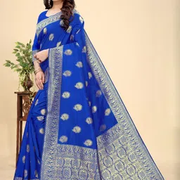 MORDEN MUSE Woven Design Zari Silk Blend Banarasi Saree-picture-41