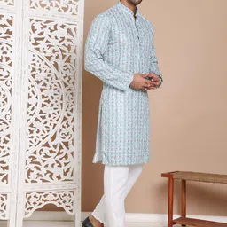 Anouk Men Printed Regular Sequinned Kurta with Pyjamas image 4