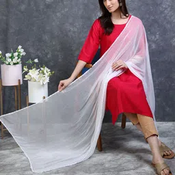 MIRAAN Women Solid Woven Border Dupatta-picture-57
