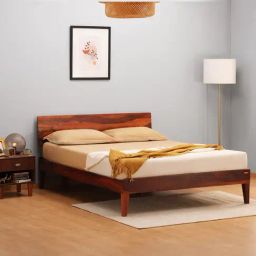 Sleepyhead G Honey Brown Sheesham Wood Queen Size Bed-image-26