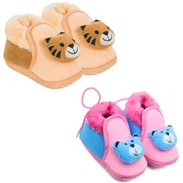 NESKA MODA Kids Pack Of 2 Cotton Booties-30