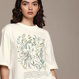 The Roadster Life Co. Printed Drop-Shoulder Sleeves Oversized T-shirt-image-49