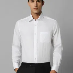Louis Philippe White Cotton Regular Fit Striped Shirt-picture-12