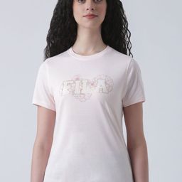 FILA Women Typography Printed Cotton T-shirt-image-61